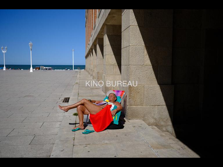 Woman Sunbathing in Mar del Plata's Casino